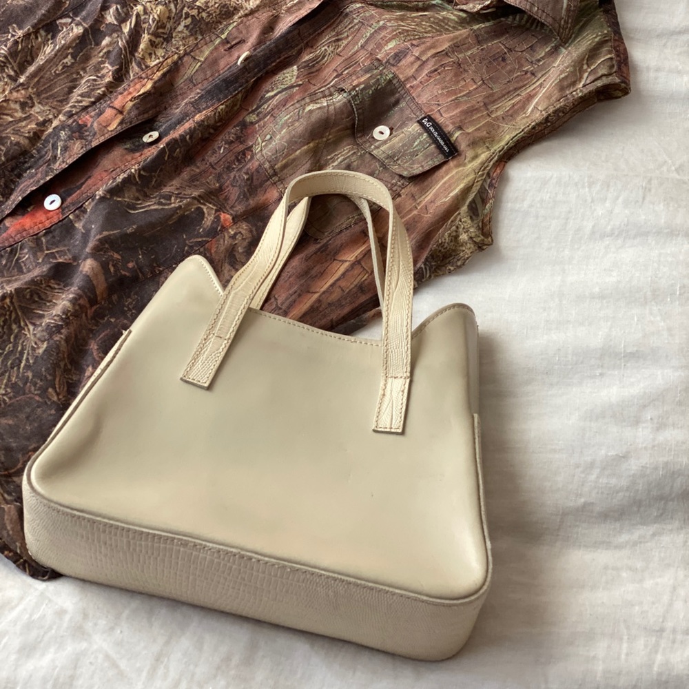 Vintage Italian Maraolo Leather White Snake Mini Bag
